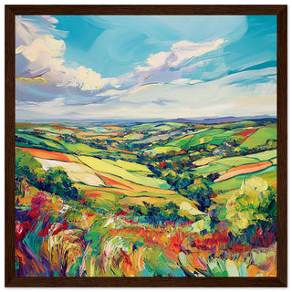 Ballymena Countryside in Full Colour Art Print Dark Wood Frame