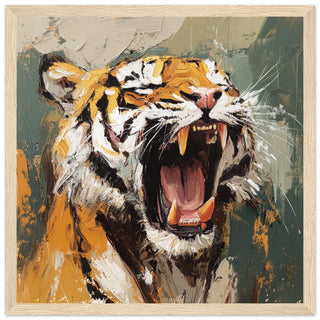 Big Yawn Art Print Light Wood Frame