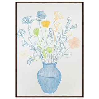 Blooming Simplicity Art Print Dark Wood Frame