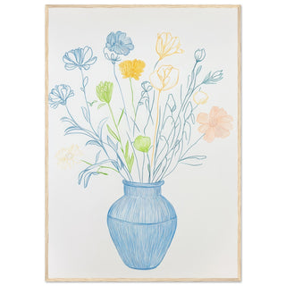Blooming Simplicity Art Print Light Wood Frame