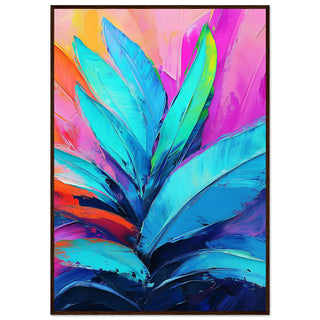 Botanical Dreamscape Art Print Dark Wood Frame