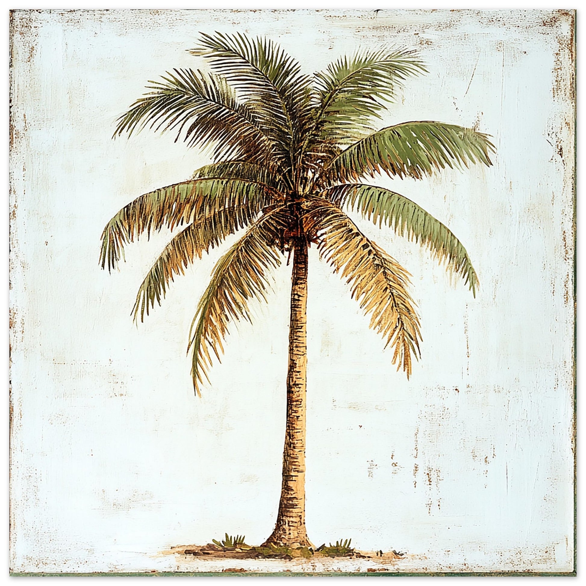 Classic Palm Tree Print in Antique Style Art Print