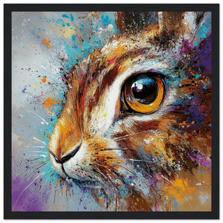 Cloudburst Hare Art Print Black Frame