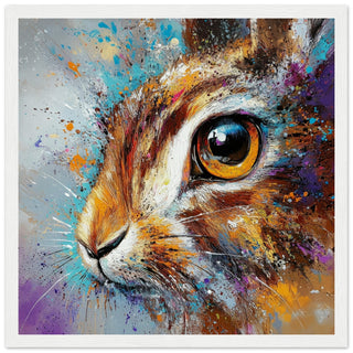 Cloudburst Hare Art Print White Frame