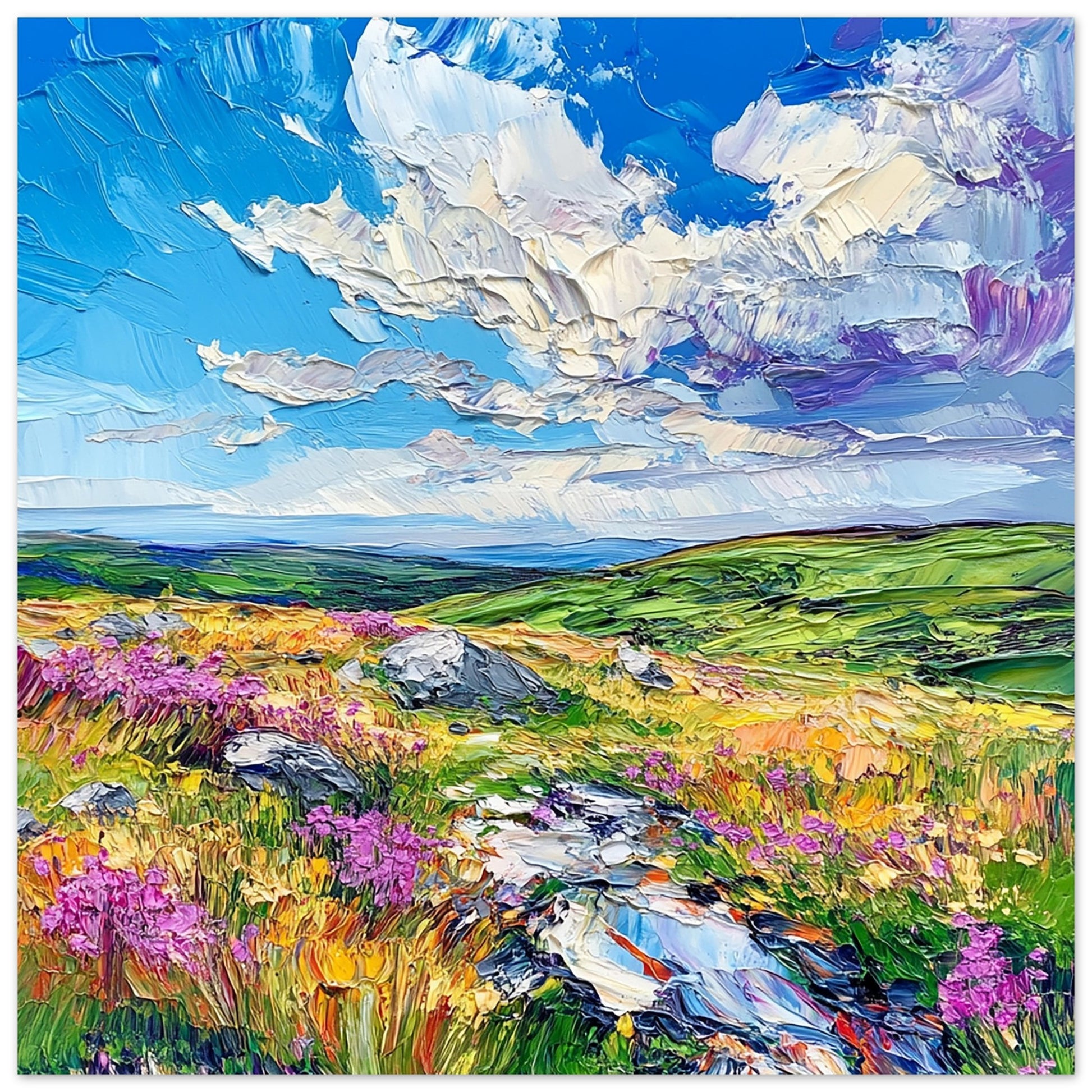 Colourful Dartmoor National Park in Summer Art Print