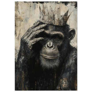 Contemplative Chimp in Crown