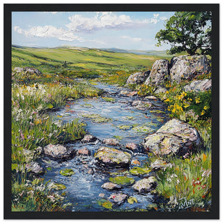 Dartmoor National Park in Summer Art Print Black Frame