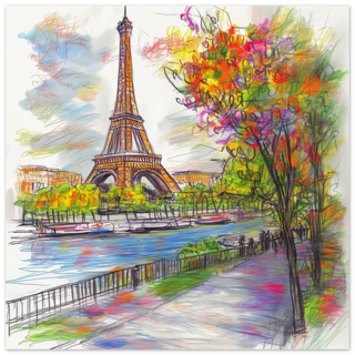 Eiffel Tower Riverwalk Sketch