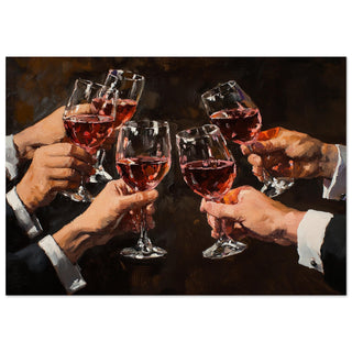 Elegant Celebration of Wine in Vibrant Brushstrokes Art Print