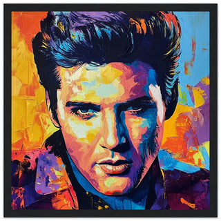 Elvis Presley Pop Art Print Black Wood Frame