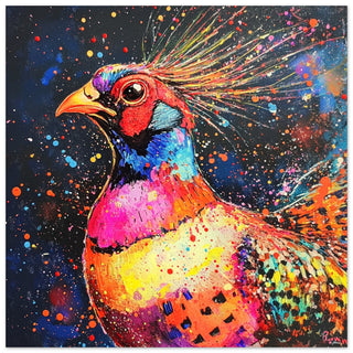 Explosive Neon Pheasant Art Print