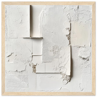 Fragmented Serenity Art Print Light Wood Frame