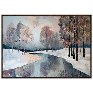 Frosted Serenity Brown Wooden Frame