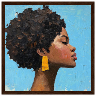 Golden Confidence Art Print Dark Wood Frame