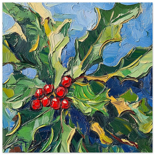 Holly with Crimson Berries Art Print