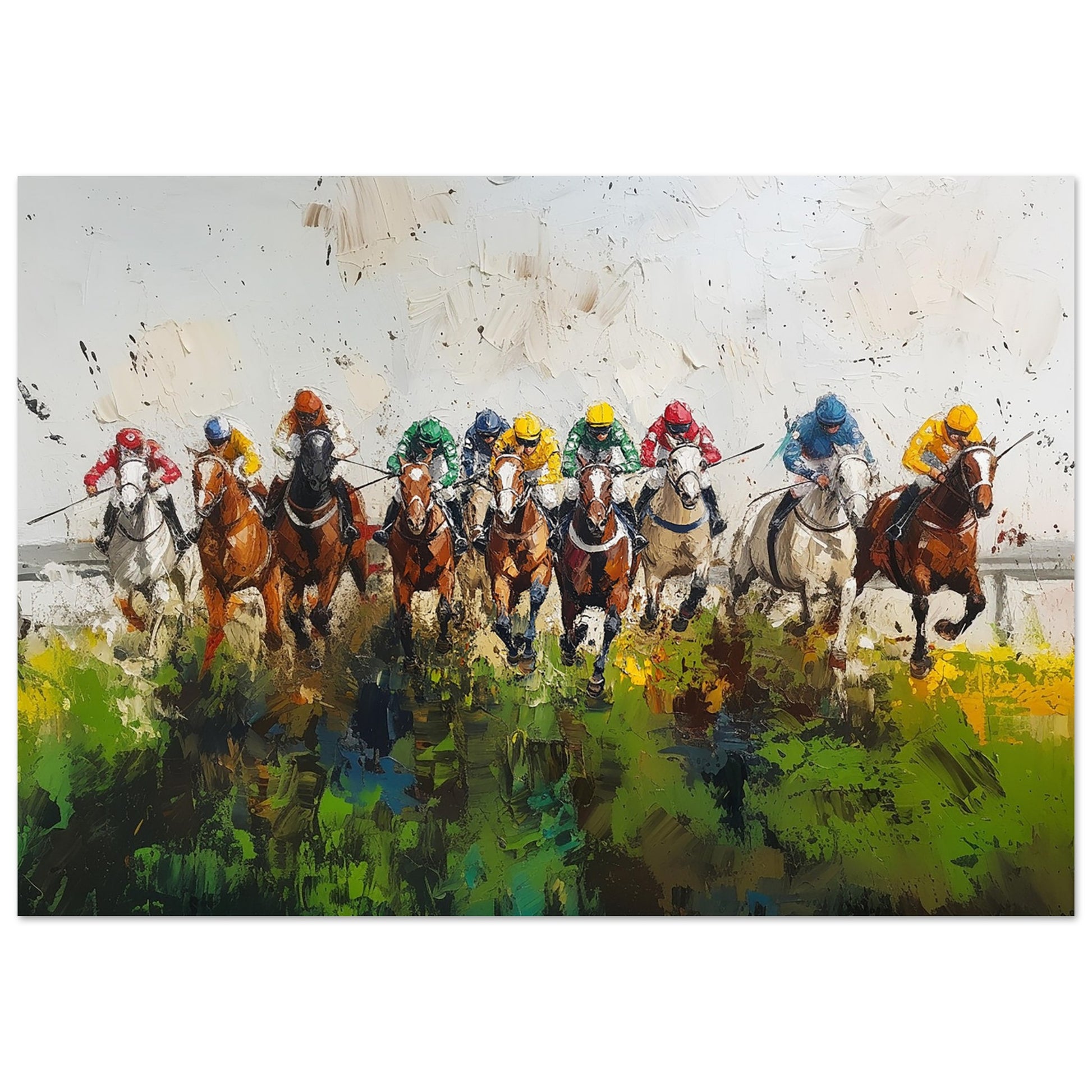 Horses Racing at Cheltenham Large Art Print