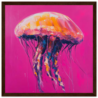 Jelly Pop - The Neon Drift Art Print Dark Wood Frame