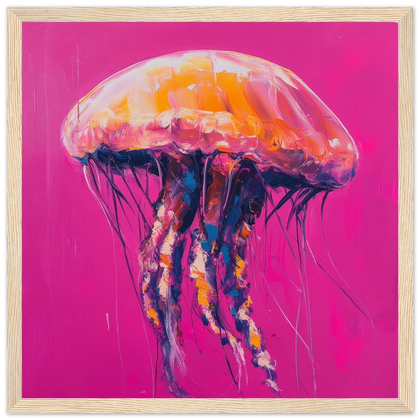 Jelly Pop - The Neon Drift Art Print Light Wood Frame