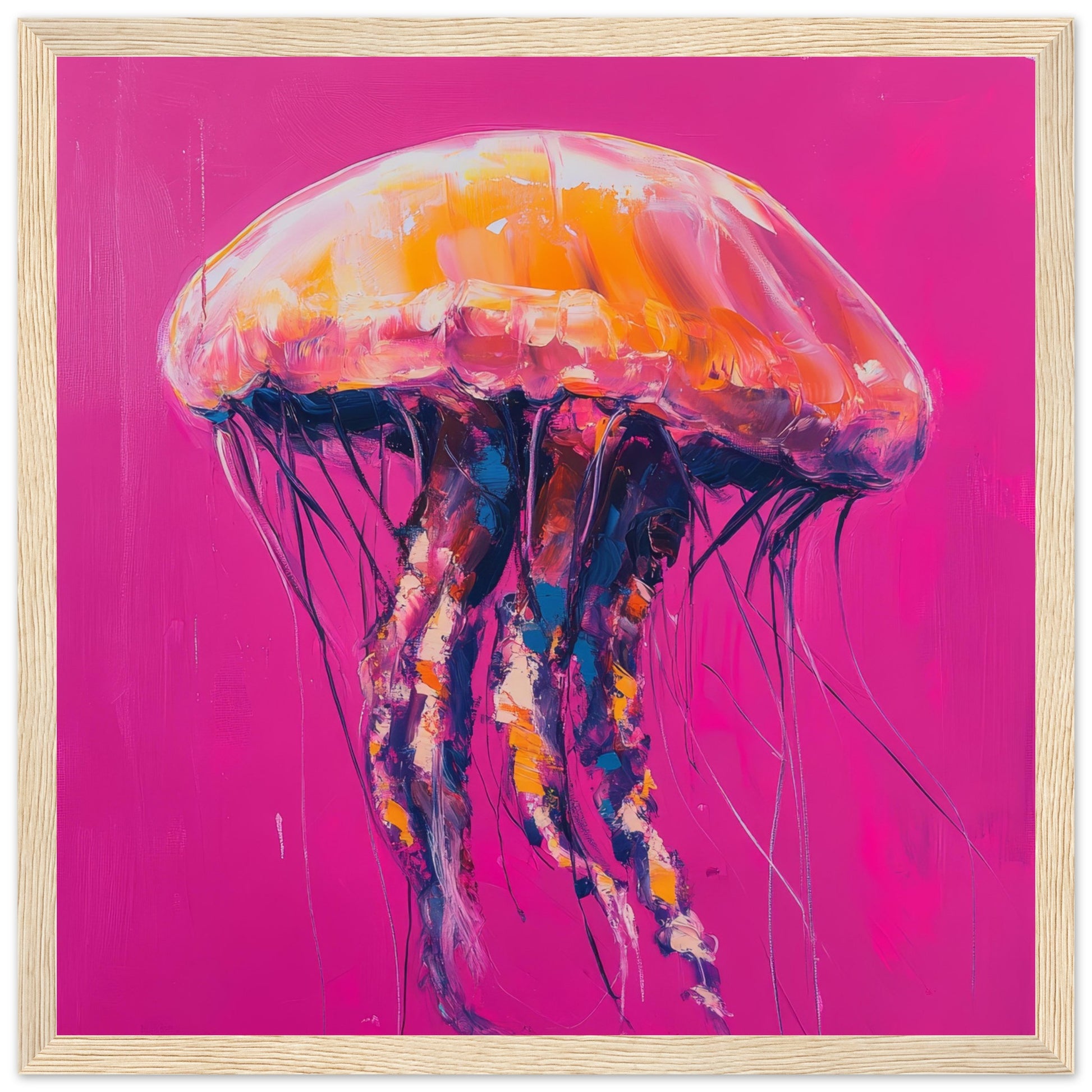 Jelly Pop - The Neon Drift Art Print Light Wood Frame