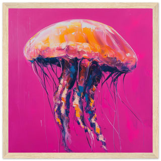 Jelly Pop - The Neon Drift Art Print Light Wood Frame