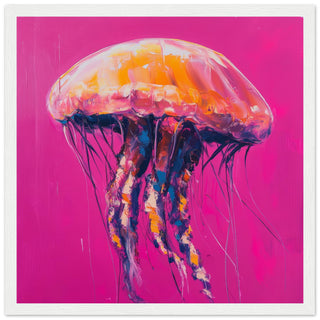 Jelly Pop - The Neon Drift Art Print White Frame