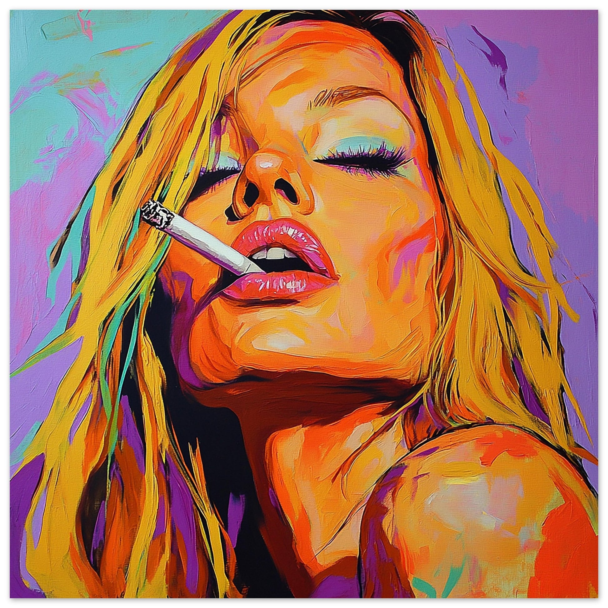 Kate Moss Smoking Pop Art Art Print
