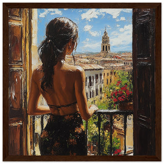 Lost in a Dreamy Cityscape Art Print Dark Wood Frame