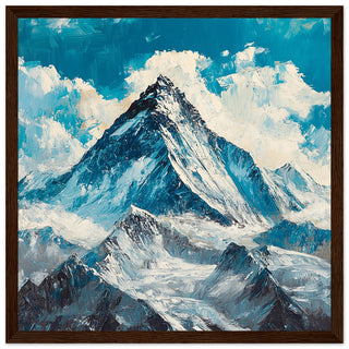 Majestic Mount Everest Art Print Dark Wood Frame
