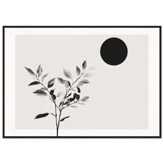 Minimalist Botanical Art Print Black Wooden Frame