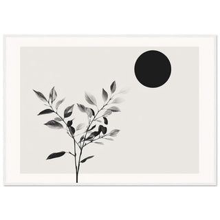 Minimalist Botanical Art Print White Wooden Frame