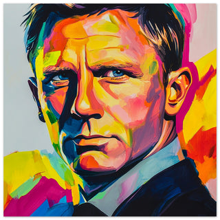 Modern Pop Art Portrait of Daniel Craig - A Bold Tribute to Bond Art Print