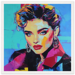 Pop Art Portrait of Madonna Art Print White Frame