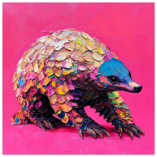 Pretty in Scales - The Neon Pangolin Art Print