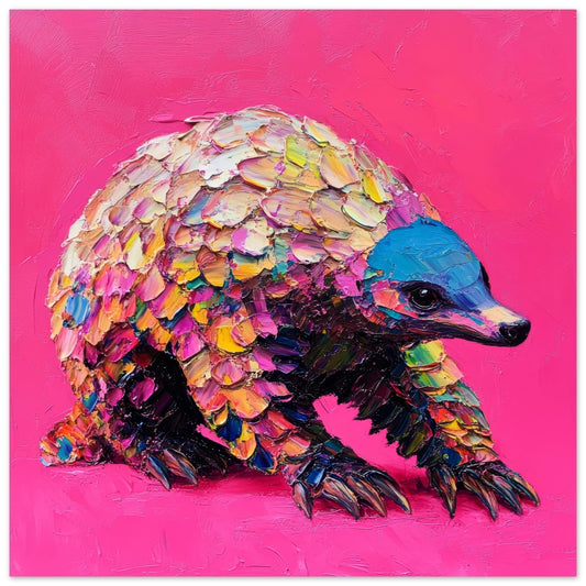 Pretty in Scales - The Neon Pangolin Art Print