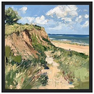 Serene Coastal Path in Hunstanton Art Print Black Frame