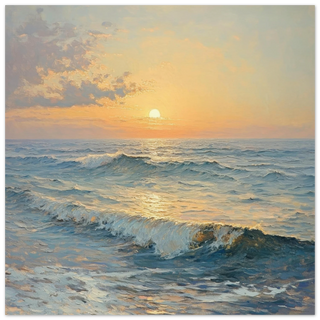 Serene Sunset Over Gentle Waves