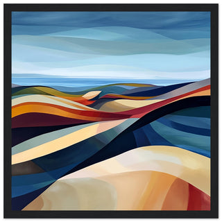 Serenity in Motion - Abstract Sand Dunes of Holkham Art Print Black Frame
