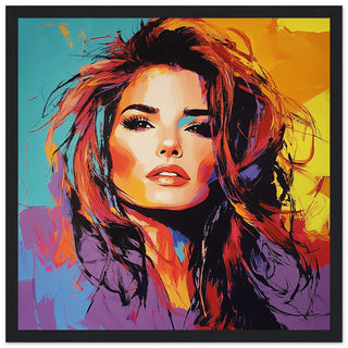 Shania Twain Pop Art Print Black Wood Frame