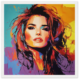 Shania Twain Pop Art Print White Wood Frame