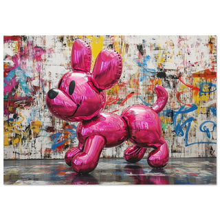 Street Art Balloon Dog - Pink Art Print