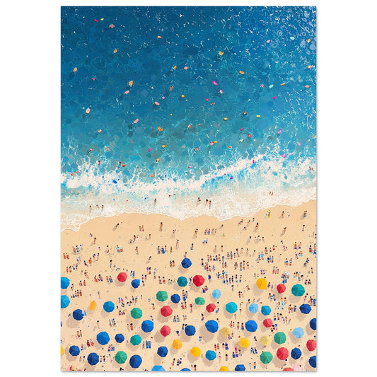 Sun Kissed Bliss - Aerial Adventure on the Colourful Coast Art Print