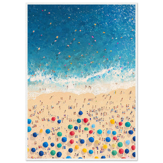 Sun Kissed Bliss - Aerial Adventure on the Colourful Coast Art Print White Frame