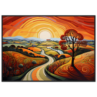 Swirls of Sunset Bliss Black Wooden Frame