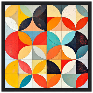 Symphony in Circles Art Print Black Frame