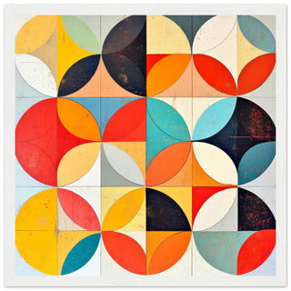 Symphony in Circles Art Print White Frame