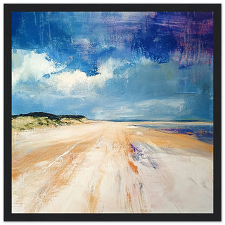 Tranquil Horizons - Abstract Holkham Dunes Black Frame