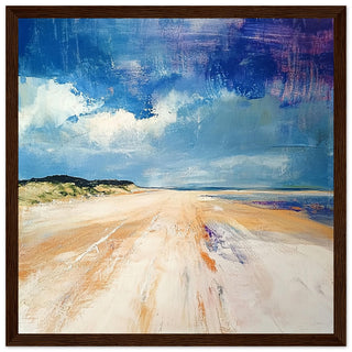 Tranquil Horizons - Abstract Holkham Dunes Dark Wood Frame