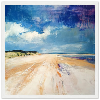 Tranquil Horizons - Abstract Holkham Dunes White Frame