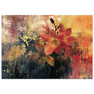 Vibrant Autumn Floral Mixed Media Art Print