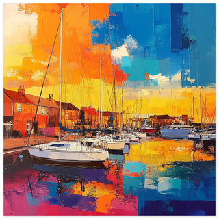 Vibrant Evening at Hull Marina Large Art Print